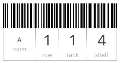 Example warehouse shelf label